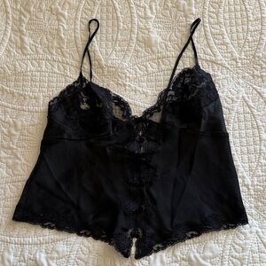 Victoria's Secret Silk Black Lace Top